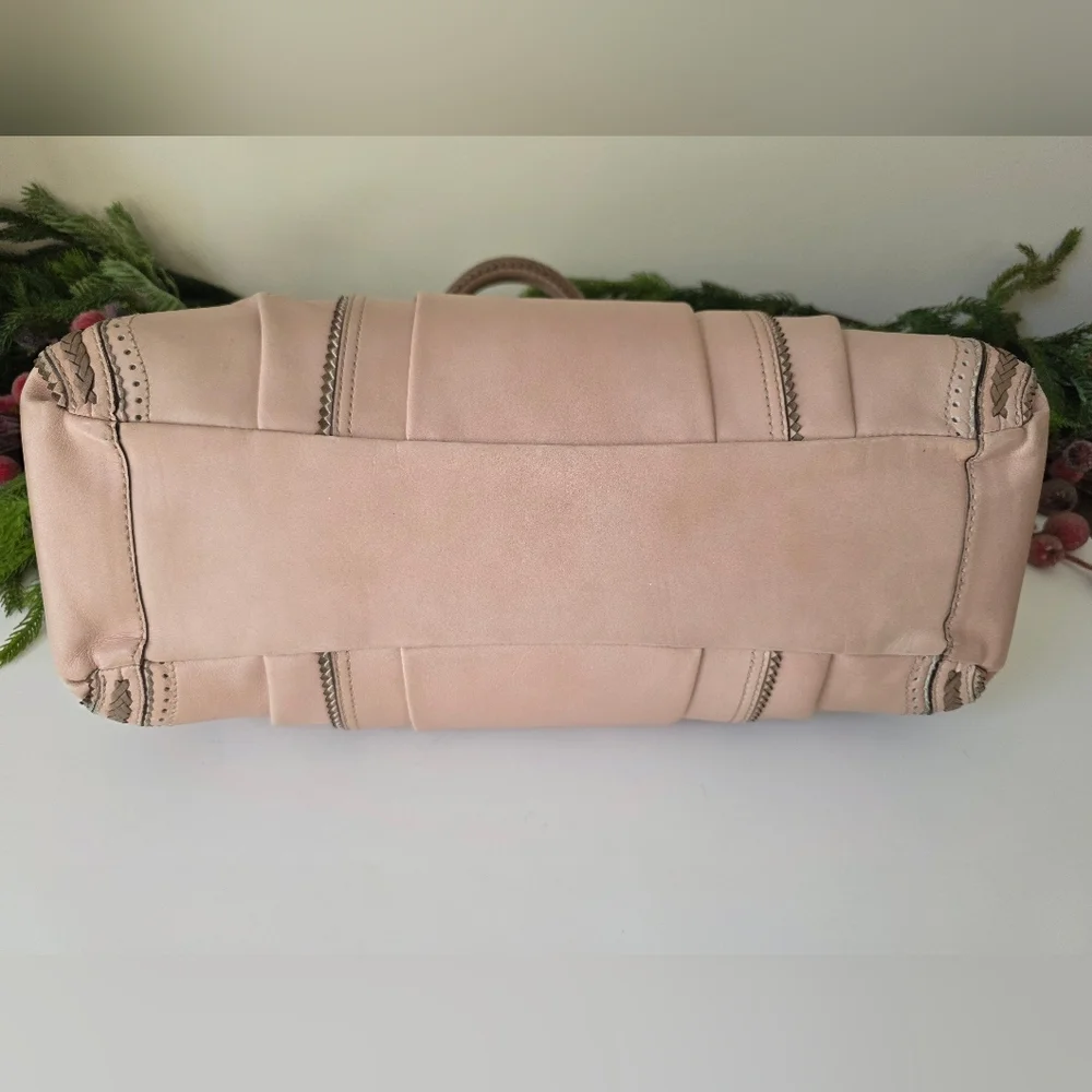 Coach Madison Pinnacle Carrie Satchel Blush Leather Zig Zag Perforated - Picture 11 of 16